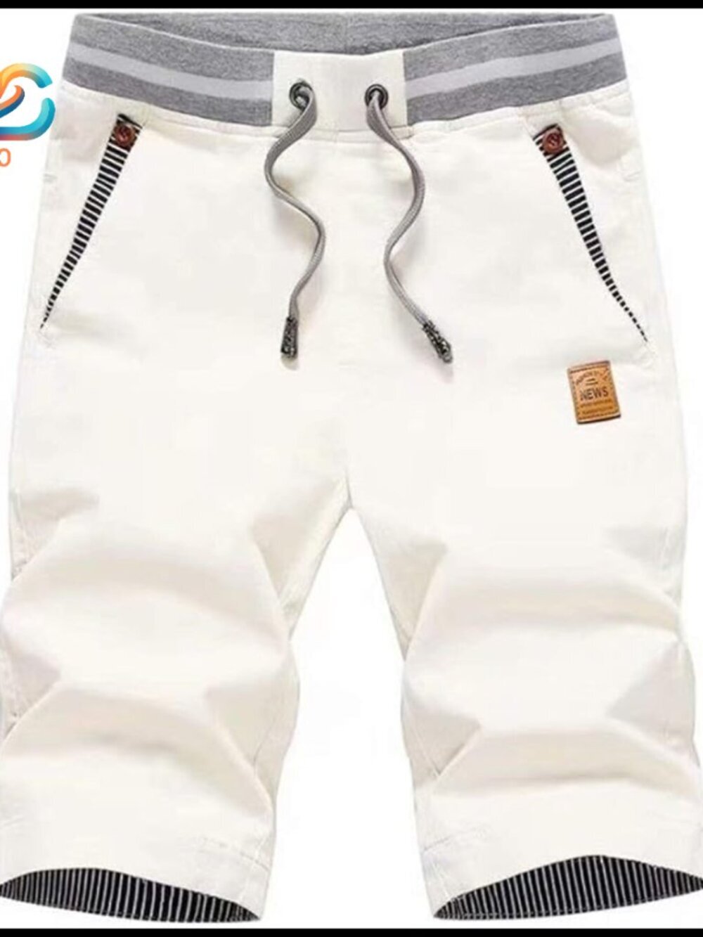 Men's Flat Front Shorts Casual Drawstring Elastic Waist Summer Beach